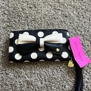 COPY - Betsey Johnson black & white polka dot wallet- NWT